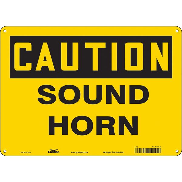 Traffic Sign, 10 in H, 14 in W, Aluminum, Horizontal Rectangle, English, 477U70