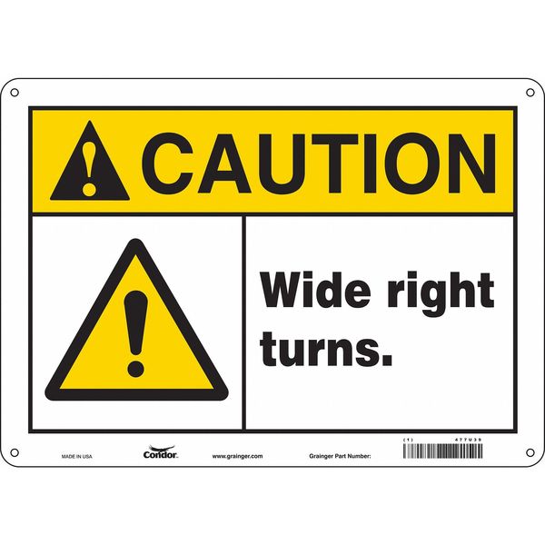 Traffic Sign, 10 in H, 14 in W, Aluminum, Horizontal Rectangle, English, 477U39