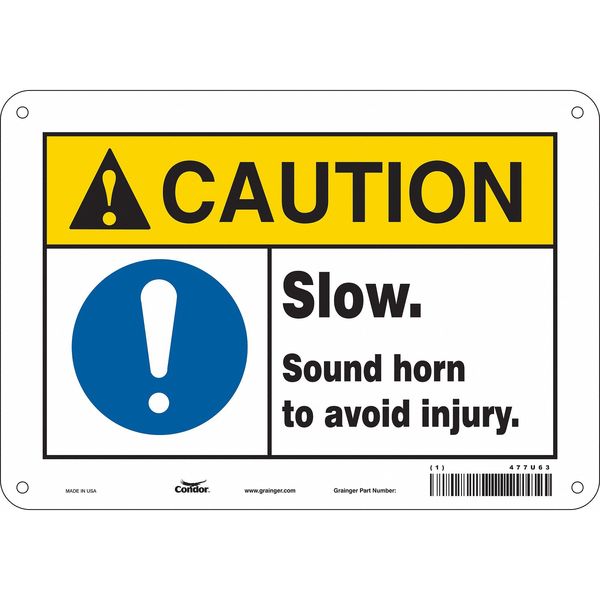 Traffic Sign, 7 in H, 10 in W, Aluminum, Vertical Rectangle, English, 477U63