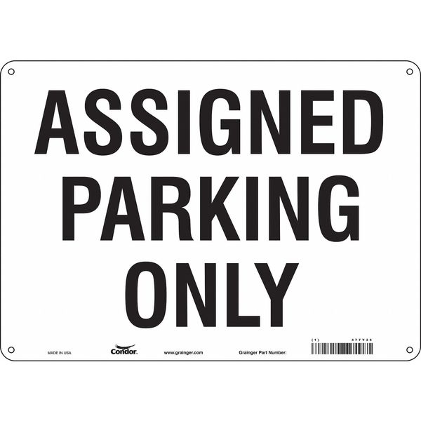 Assigned Parking Sign, White, 10