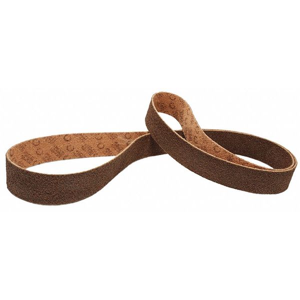 Sanding Belt, 2 in W, 72 in L, Coated/Non-Woven Blend, Aluminum Oxide, Coarse, SC-BS, Brown