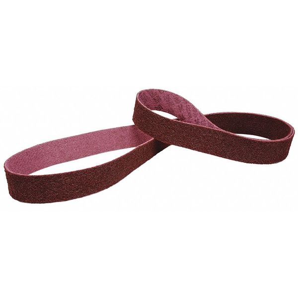 Sanding Belt, 3 in W, 132 in L, Coated/Non-Woven Blend, Aluminum Oxide, Medium, SC-BS, Maroon