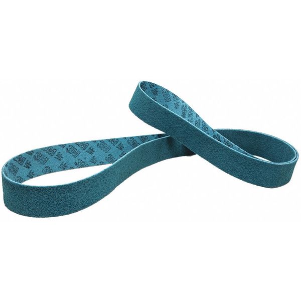 Sanding Belt, 3 in W, 132 in L, Coated/Non-Woven Blend, Aluminum Oxide, Very Fine, SC-BS, Blue