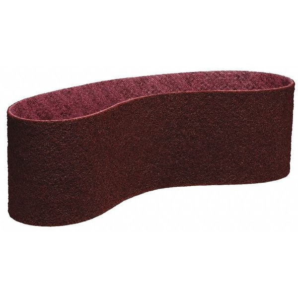 Sanding Belt, 4 in W, 24 in L, Coated/Non-Woven Blend, Aluminum Oxide, Medium, SC-BS, Maroon
