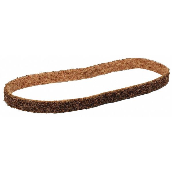 Sanding Belt, 1/4 in W, 24 in L, Coated/Non-Woven Blend, Aluminum Oxide, Coarse, SC-BS, Brown