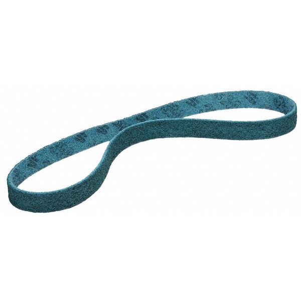 Sanding Belt, 1 in W, 42 in L, Coated/Non-Woven Blend, Aluminum Oxide, Very Fine, SC-BS, Blue