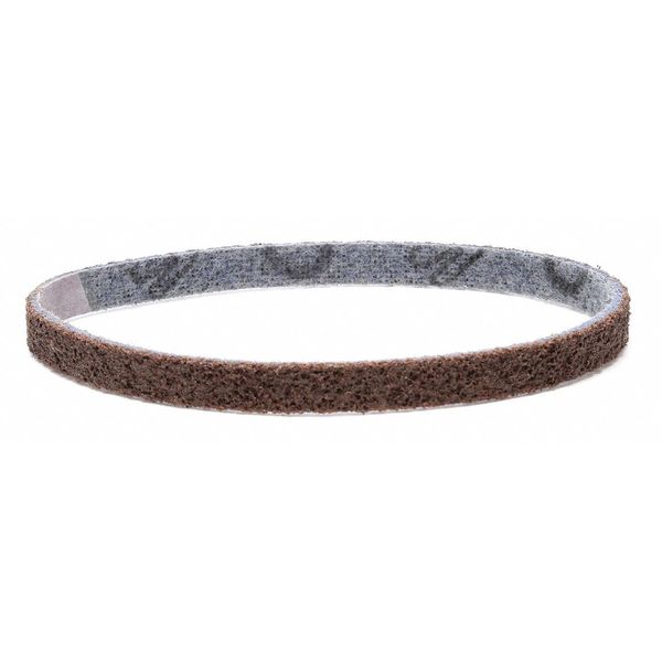 Sanding Belt, 1/2 in W, 18 in L, Non-Woven, Aluminum Oxide, Coarse, SE-BS, Brown/Blue