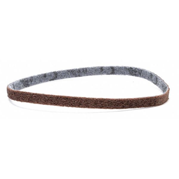 Sanding Belt, 1/2 in W, 24 in L, Non-Woven, Aluminum Oxide, Coarse, SE-BS, Brown/Blue