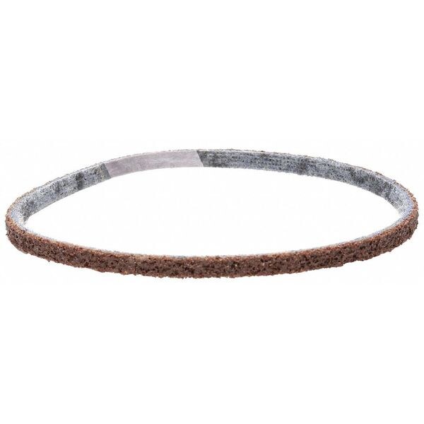 Sanding Belt, 1/4 in W, 18 in L, Non-Woven, Aluminum Oxide, Coarse, SE-BS, Brown/Blue