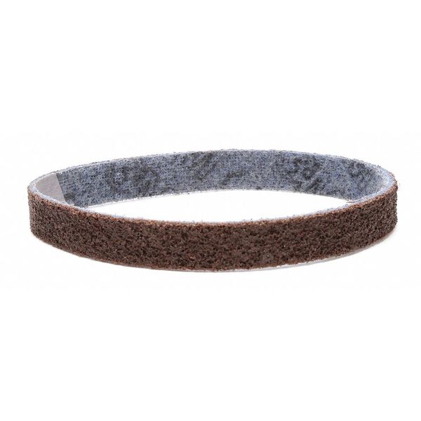 Sanding Belt, 3/4 in W, 18 in L, Non-Woven, Aluminum Oxide, Coarse, SE-BS, Brown/Blue