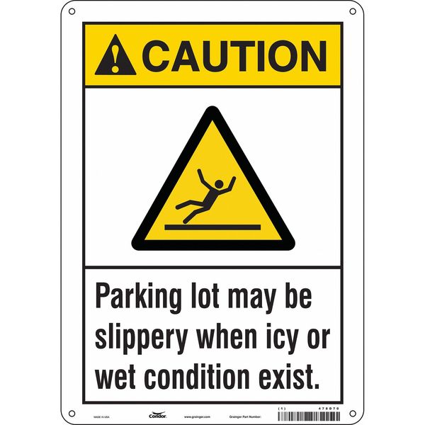 Safety Sign, 14 in Height, 10 in Width, Aluminum, Vertical Rectangle, English, 478D70