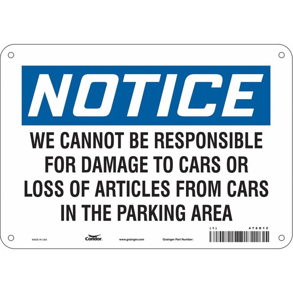 Parking Lot Damage Sign, 7