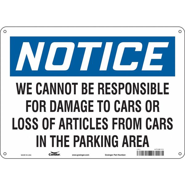 Parking Lot Damage Sign, 10