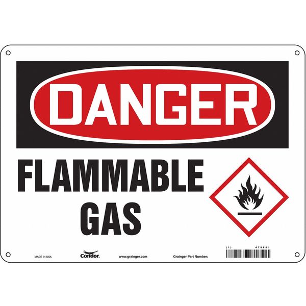 Danger Sign, 10 in H, 14 in W, Horizontal Rectangle, English, 478F81