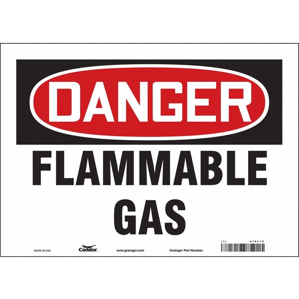 Danger Sign, 10 in H, 14 in W, Vinyl, Horizontal Rectangle, English, 478F79