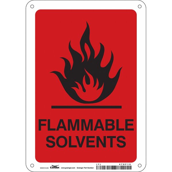 Danger Sign, 10 in H, 7 in W, Horizontal Rectangle, English, 478F19