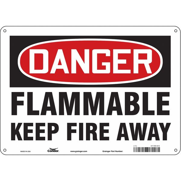 Danger Sign, 10 in H, 14 in W, Horizontal Rectangle, English, 478G26