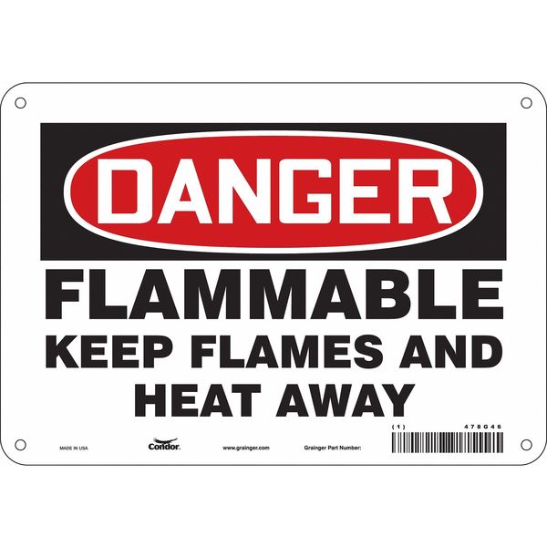 Safety Sign, 7 in Height, 10 in Width, Aluminum, Vertical Rectangle, English, 478G46