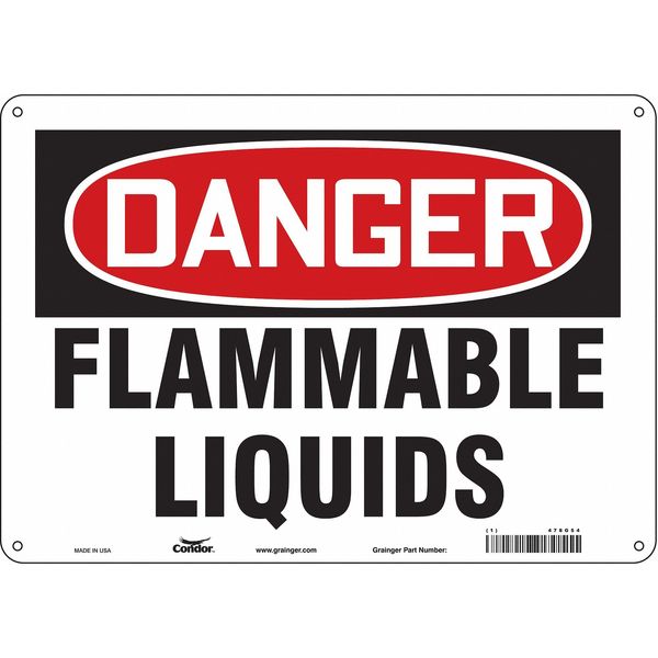 Danger Sign, 10 in H, 14 in W, Horizontal Rectangle, English, 478G54