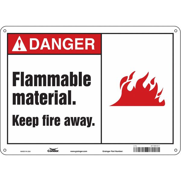 Danger Sign, 10 in H, 14 in W, Horizontal Rectangle, English, 478H31