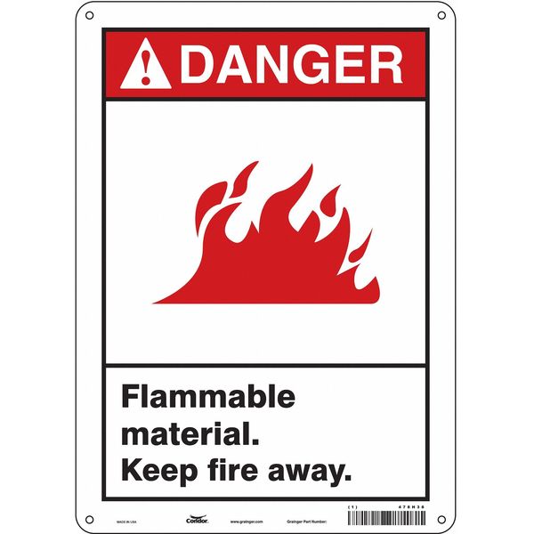 Safety Sign, 14 in Height, 10 in Width, Aluminum, Vertical Rectangle, English, 478H38