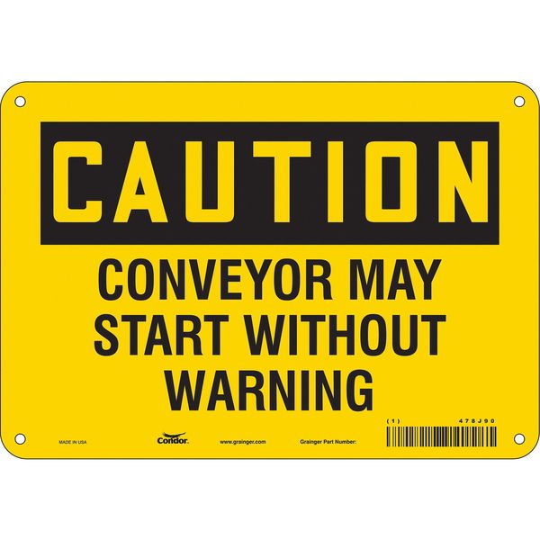 Safety Sign, 7 in Height, 10 in Width, Aluminum, Vertical Rectangle, English, 478J90