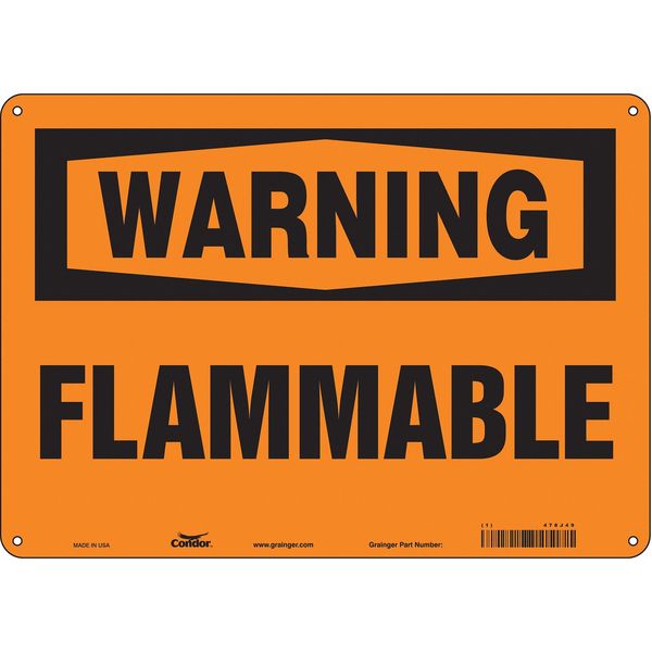 Danger Sign, 10 in H, 14 in W, Horizontal Rectangle, English, 478J49