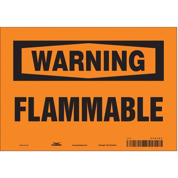 Danger Sign, 7 in H, 10 in W, Vinyl, Vertical Rectangle, English, 478J53
