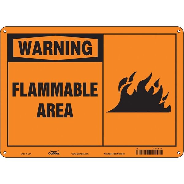 Safety Sign, 10 in Height, 14 in Width, Aluminum, Horizontal Rectangle, English, 478J63