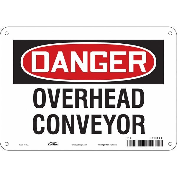 Safety Sign, 7 in Height, 10 in Width, Aluminum, Vertical Rectangle, English, 478K01