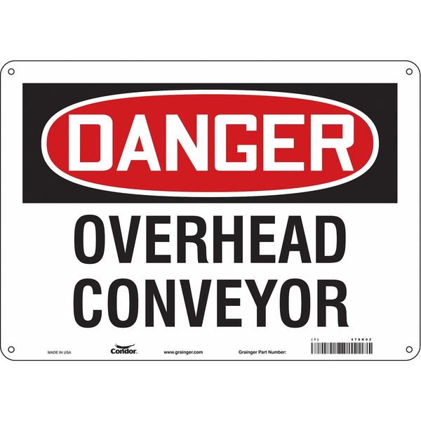 Safety Sign, 10 in Height, 14 in Width, Aluminum, Horizontal Rectangle, English, 478K02