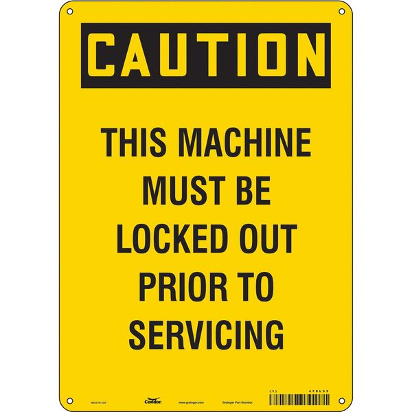Safety Sign, 14 in Height, 10 in Width, Polyethylene, Vertical Rectangle, English, 478L35