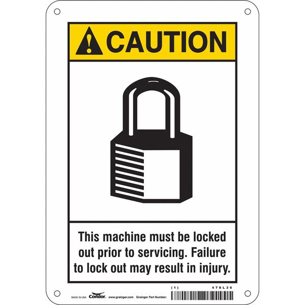 Safety Sign, 5 in Height, 3 1/2 in Width, Vinyl, Vertical Rectangle, English