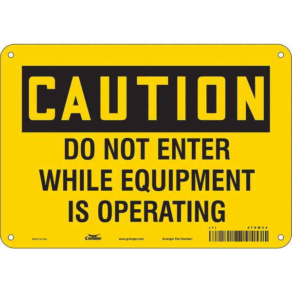 Safety Sign, 7 in Height, 10 in Width, Aluminum, Vertical Rectangle, English, 478M34