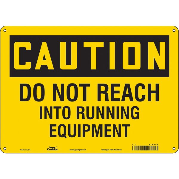Safety Sign, 10 in Height, 14 in Width, Aluminum, Horizontal Rectangle, English, 478M66