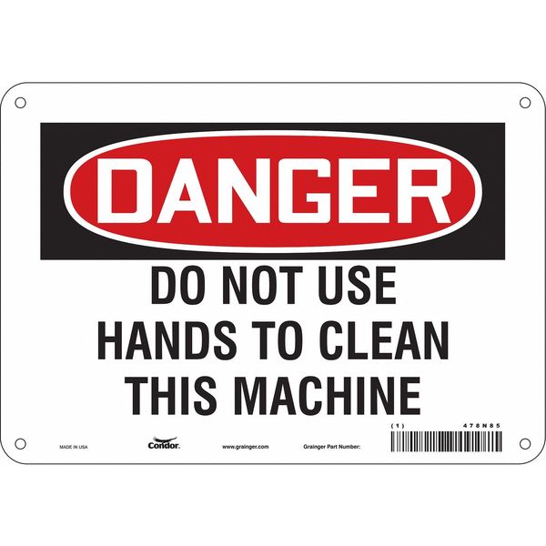Safety Sign, 7 in Height, 10 in Width, Aluminum, Vertical Rectangle, English, 478N85