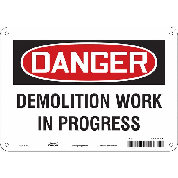 Safety Sign, 7 in Height, 10 in Width, Aluminum, Vertical Rectangle, English, 478N04