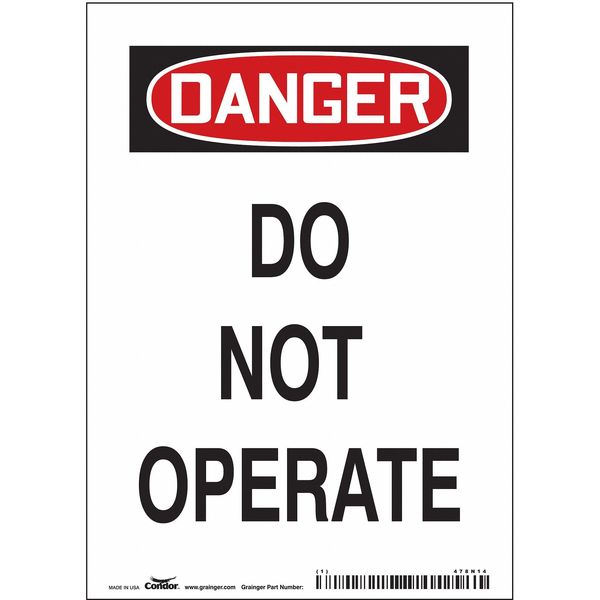 Safety Sign, 7 in Height, 5 in Width, Magnetic Vinyl, Vertical Rectangle, English