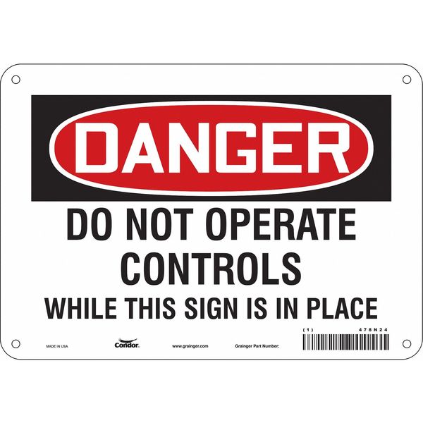 Safety Sign, 7 in Height, 10 in Width, Aluminum, Vertical Rectangle, English, 478N24