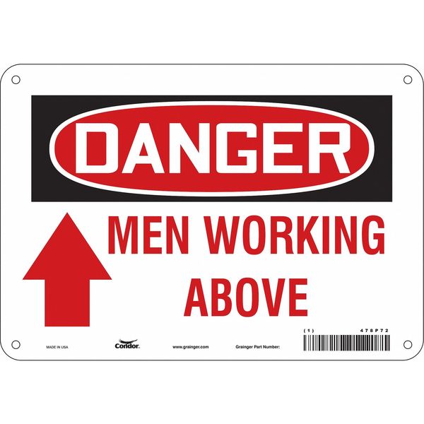 Safety Sign, 7 in Height, 10 in Width, Aluminum, Vertical Rectangle, English, 478P72