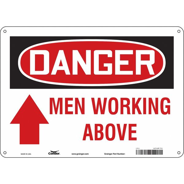 Safety Sign, 10 in Height, 14 in Width, Aluminum, Horizontal Rectangle, English, 478P73