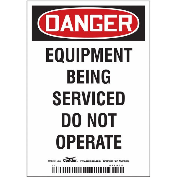 Safety Sign, 5 in Height, 3 1/2 in Width, Magnetic Vinyl, Vertical Rectangle, English