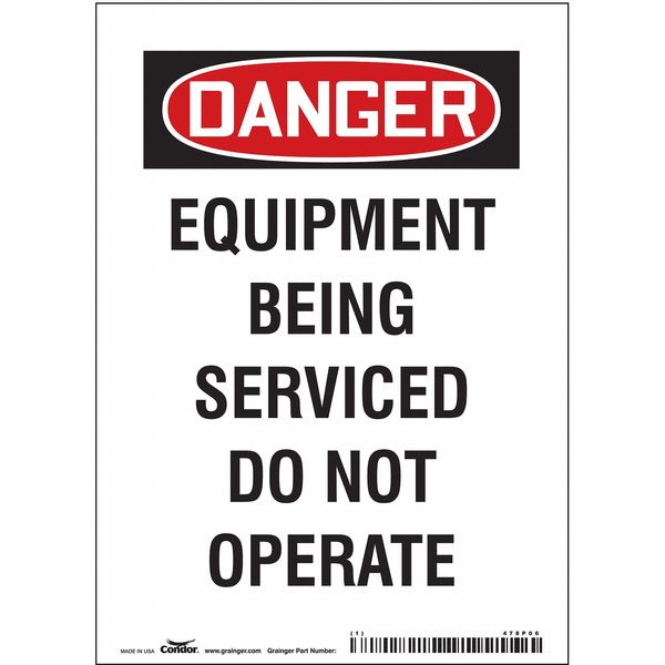 Safety Sign, 7 in Height, 5 in Width, Magnetic Vinyl, Vertical Rectangle, English