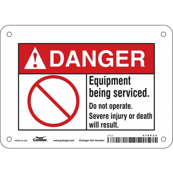 Safety Sign, 5 in Height, 7 in Width, Magnetic Vinyl, Horizontal Rectangle, English