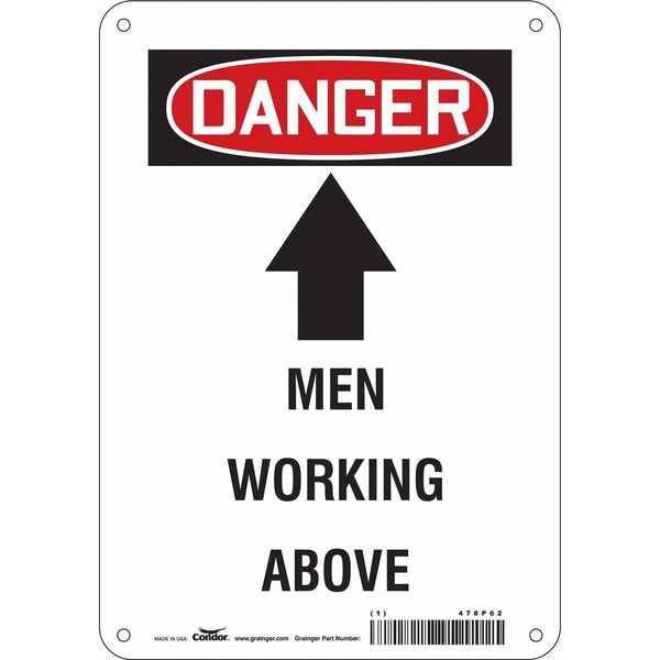 Safety Sign, 10 in Height, 7 in Width, Aluminum, Horizontal Rectangle, English, 478P62
