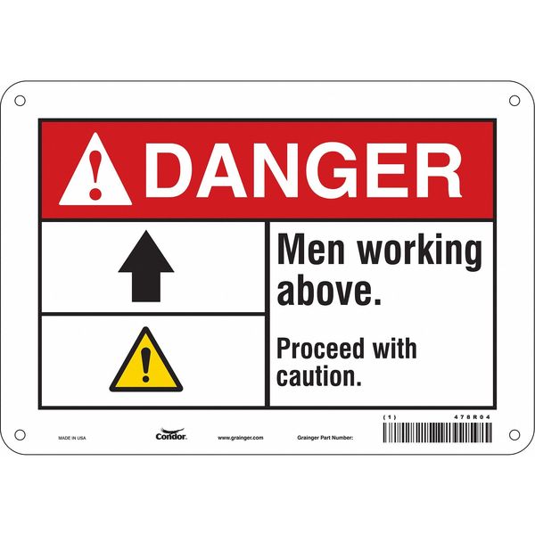 Safety Sign, 7 in Height, 10 in Width, Aluminum, Vertical Rectangle, English, 478R04