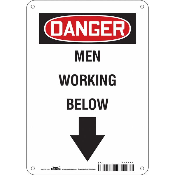 Safety Sign, 10 in Height, 7 in Width, Aluminum, Horizontal Rectangle, English, 478R15