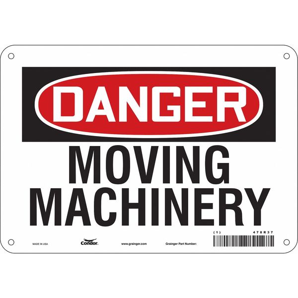 Safety Sign, 7 in Height, 10 in Width, Aluminum, Vertical Rectangle, English, 478R37