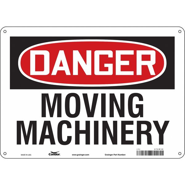 Safety Sign, 10 in Height, 14 in Width, Aluminum, Horizontal Rectangle, English, 478R38