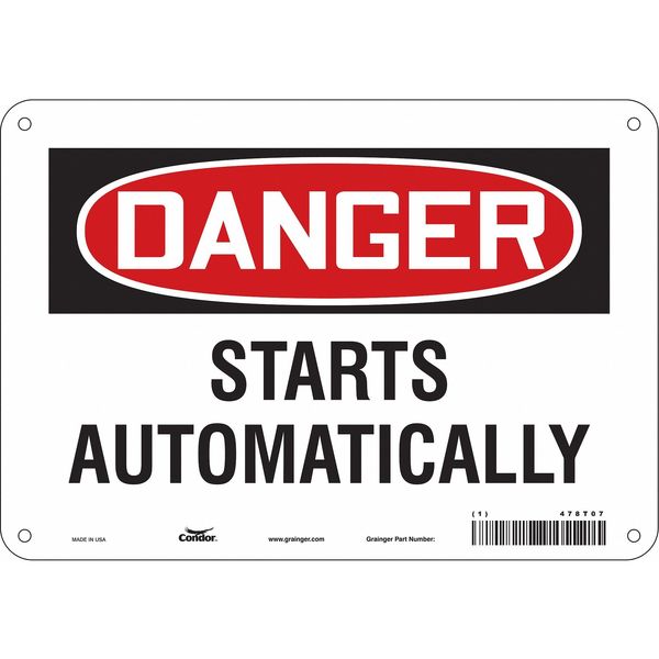 Safety Sign, 7 in Height, 10 in Width, Aluminum, Vertical Rectangle, English, 478T07